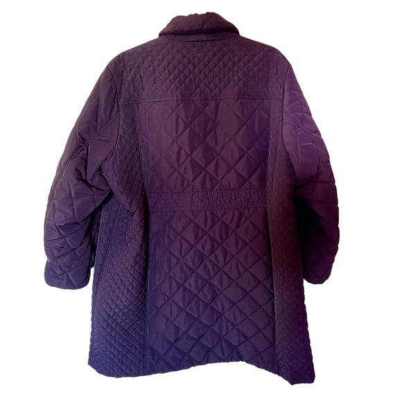 Lands End Quilted Barn Coat Eggplant SZ 18 - Picture 9 of 9